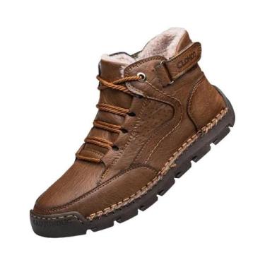 Imagem de Botas De Couro Masculinas De Cano Alto Costuradas À Mão CLOHOO Edição 