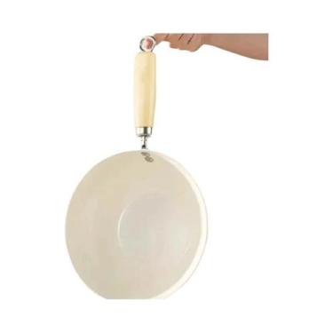 Imagem de Panela Wok Antiaderente De Cerâmica Para Fritar Bife E Panquecas Em Fo