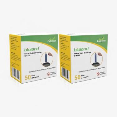 Imagem de Kit 2x Fita para Medição de Glicose CX/50 Tiras Bioland