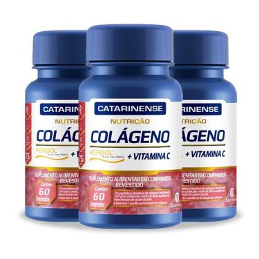 Imagem de Kit 3 Colágeno Verisol + Vitamina C Catarinense 60 Cápsulas