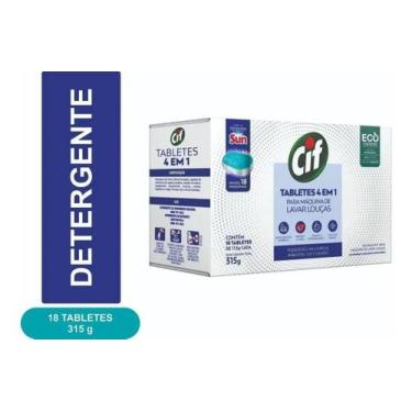 Imagem de Cif Tabletes 4 Em1 Para Máquina De Lavar Louças 315G 18 Un