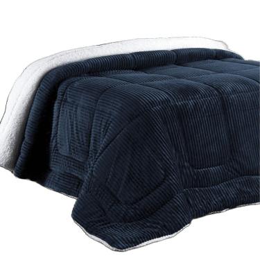 Imagem de Edredom Coberdrom Manta Canelada Pesado Queen - Marinho - 100% Poliéster