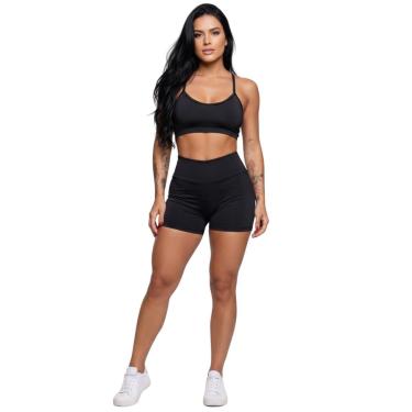 Imagem de Conjunto Top Alça Fina Sem Bojo e Short Suplex Serra e Mar Treino Academia Moda Fitness Musculação-Feminino