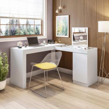 Imagem de Penteadeira e Escrivaninha Organizadora de Canto Star Com Espelho Make