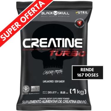 Imagem de Creatina Turbo Black Skull 1kg Creatine Monohidratada Melhor Recuperaç