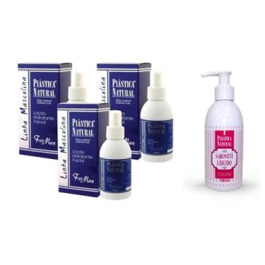 Imagem de Plastica Natural Eloisa Medina Rejuvenescedor Facial Man 120ml kit c/3
