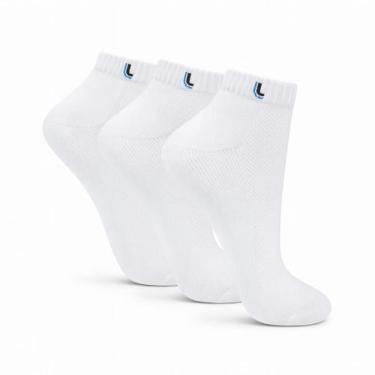 Imagem de Kit 3 Meias Originais Lupo Branca Cano Curto Tam 41/44