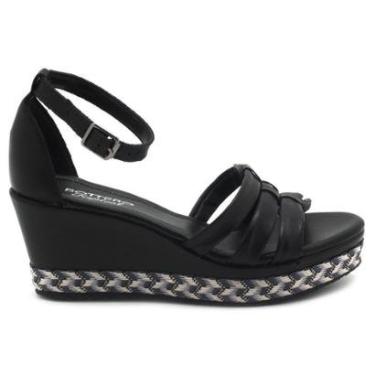 Imagem de Sandália Bottero Couro Anabela Tiras Feminina 344803-Feminino