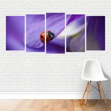 Imagem de Quadro Animais Joaninha Inseto Bug Besouro Planta Canvas