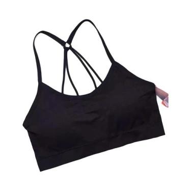 Imagem de Top Cropped Feminino Sem Costura Para Yoga E Fitness Com Alças Largas 