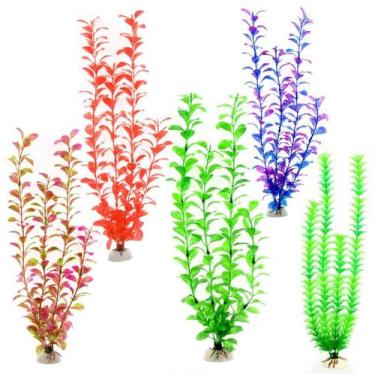 Imagem de Planta Artificial Kit 6 Unidades 40Cm Para Aquário Enfeites - Ace Pet