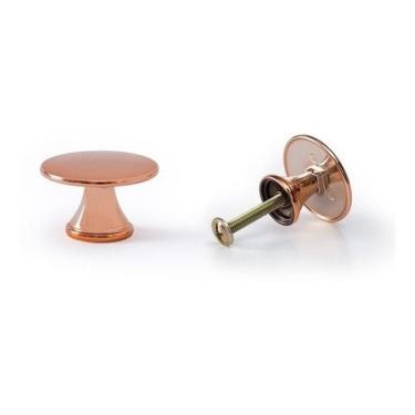 Imagem de Kit Puxador Redondo Dourado Ponto Rose Gold Kit 8Pçs Pz 1004