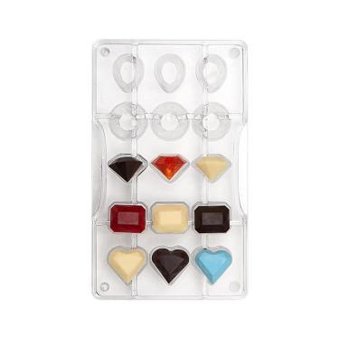 Imagem de Molde Chocolate Policarbonato Diamantes 3D - Decora