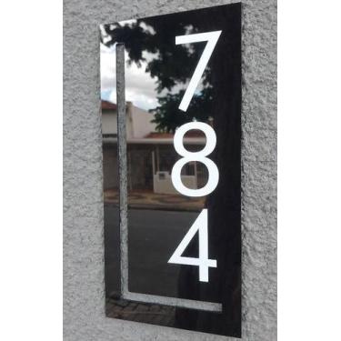 Imagem de Placa de Acrílico Preto com Números para Identificação de Residências 