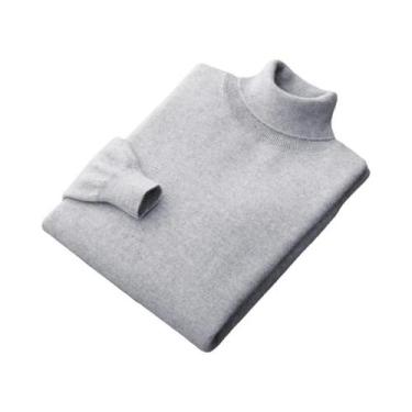 Imagem de Suéter Masculino De Gola Alta Grosso E Pesado, Quente De Lã, Estilo St