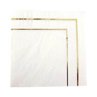 Imagem de Guardanapos De Papel Com Folha De Ouro Branca, Elegantes E Vintage, Pa