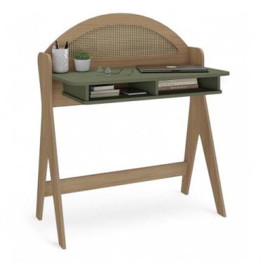 Imagem de Mesa Escrivaninha Penteadeira Cecília Orgânica 90cm 100%MDF com Nicho 