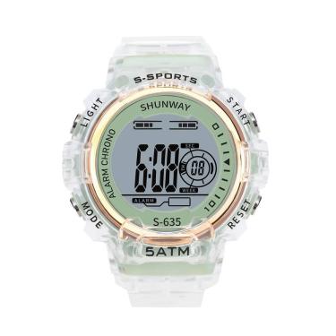 Imagem de Relógio Digital Esportivo Transparente Verde - Tudo em Caixa