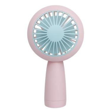 Imagem de Mini Ventilador de Mão C/ Led Portátil Extensão Cílios - Dexin, Rosa