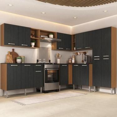 Imagem de Armário Cozinha Modulada Completa de Canto 432,5cm Pequim Pop Multimóv