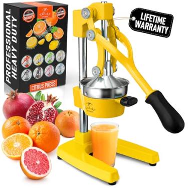 Imagem de Zulay Kitchen Espremedor de ferro fundido - Espremedor manual resistente fácil de limpar, espremedor de frutas cítricas profissional - Espremedor de limão de aço inoxidável - espremedor manual de