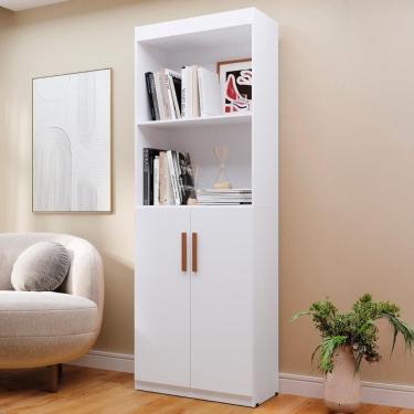 Imagem de Estante Livreiro Bipartida 63cm 2 Portas Form Branco Z56 - Mpozenato