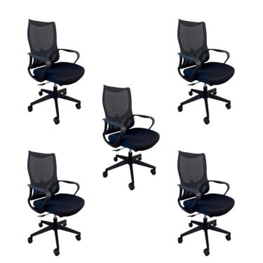 Imagem de Kit 5 Cadeiras Presidente Oficial Verona Sem Apoio