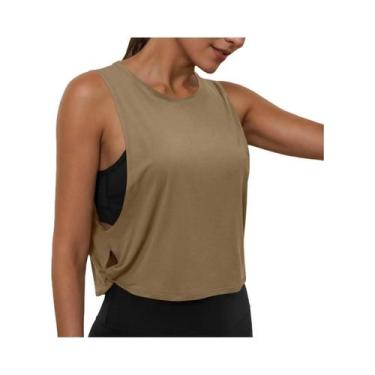 Imagem de Camiseta Sem Mangas Para Yoga Feminina Com Decote Redondo, Top Casual 