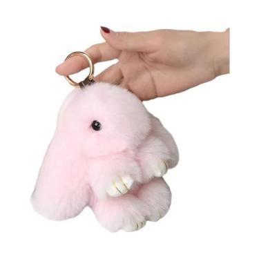 Imagem de Chaveiro De Coelho De Desenho Animado Fofo De 15CM Com Pelo Real, Char