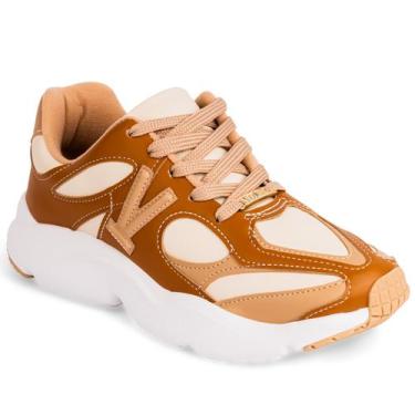 Imagem de Tênis Vizzano Feminino Chunky Plataforma Original 1440110, Caramelo, 3