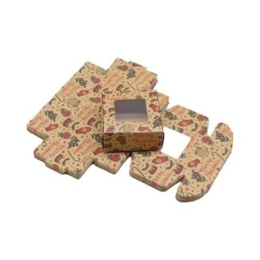 Imagem de Caixas De Presente De Papel Kraft Para Lembrancinhas De Natal, Embalag