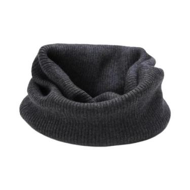 Imagem de Cachecol Masculino De Lã Cashmere Tricotado Com Gola Alta, Macio E Que