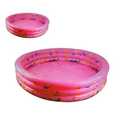Imagem de Piscina Inflável Infantil Criança 110Cm Rosa Peixinhos - Cyplay