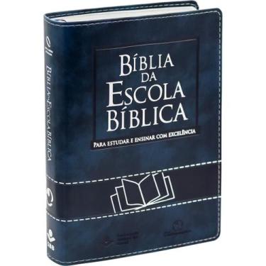 Imagem de Bíblia da escola bíblica  capa de luxo preta  nova almeida atualizada 