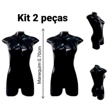 Imagem de Manequim feminino adulto kit 2 peças (meio corpo modelo jô n.36) preto