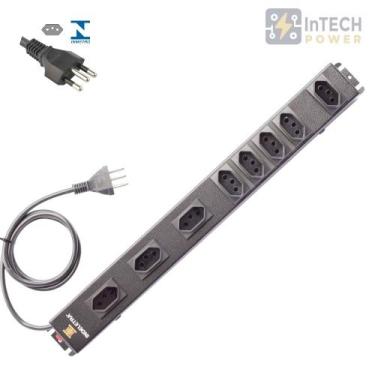 Imagem de Filtro de linha padrao rack 19 pol. 8 tomadas até 10a - 220v - cabo 1,