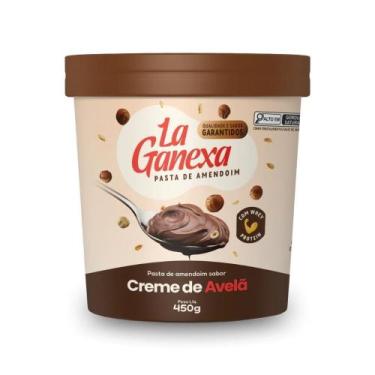 Imagem de Pasta de Amendoim Sabor creme de avela e whey 450g  La Ganexa