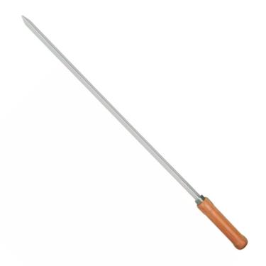 Imagem de Espeto Simples para Churrasco 3203 75cm Aço Cromado com Cabo de Madeira Uso Doméstico P...
