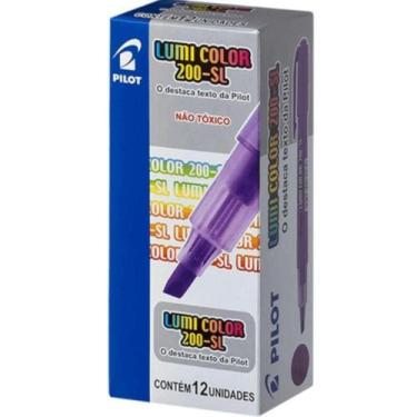 Imagem de Caixa Caneta Marca Texto Lumi Color 200sl - 12 Unidades - Pilot Violet