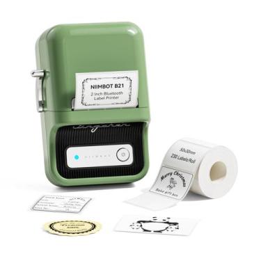 Imagem de Impressora térmica Label Maker NIIMBOT B21 com fita de 5 cm verde