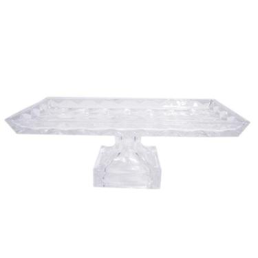 Imagem de Centro de Mesa Cristal c/pé Aquamarine 35x17,5cm Class Home