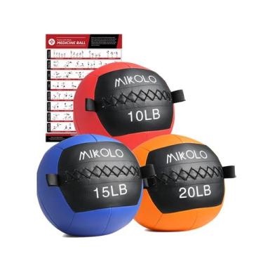 Imagem de Kit de Medicine Ball Mikolo com 4 Pesos, 4,511,5 kg, Pegada Macia