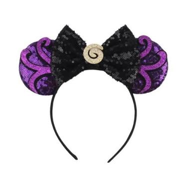 Imagem de Tiara De Orelhas De Rato Para Mulheres Com Lantejoulas E Laço, Acessór