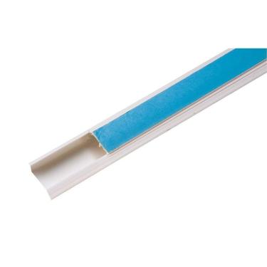 Imagem de Canaleta 20 X 10 X 2000MM para Organizar Fios com Divisoria e Fita Dupla Face Branco Tramontina