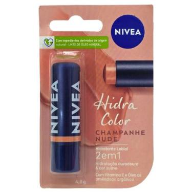 Imagem de Hidratante Labial Nivea Hidra Color Champanhe Nude 2 em 1, 4,8g