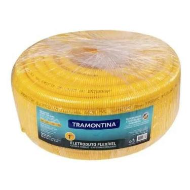 Imagem de Eletroduto Corrugado PVC 32mm x 25m Amarelo Tramontina