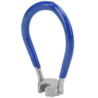 Imagem de Naroote Chave de raio, chave de fio de aço para pneus, chave inglesa, raio de bicicleta, ferramentas de ajuste para bicicleta ao ar livre (azul)