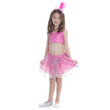 Imagem de Fantasia Kit Saia e Top Rosa Infantil com Tiara - Carnaval
 P