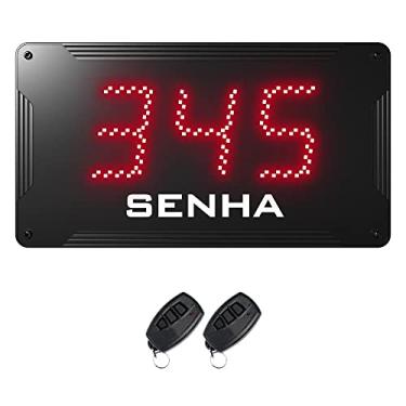 Imagem de MICHELANGELO Kit Painel de Senha Sequencial Digital Led com 2 Controles de Chamada Sem Fio para Lanchonete Restaurante Food Truck