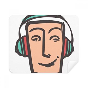 Imagem de Fone de ouvido Face Sketch Feliz pano de limpeza limpador de tela 2 peças tecido de camurça
